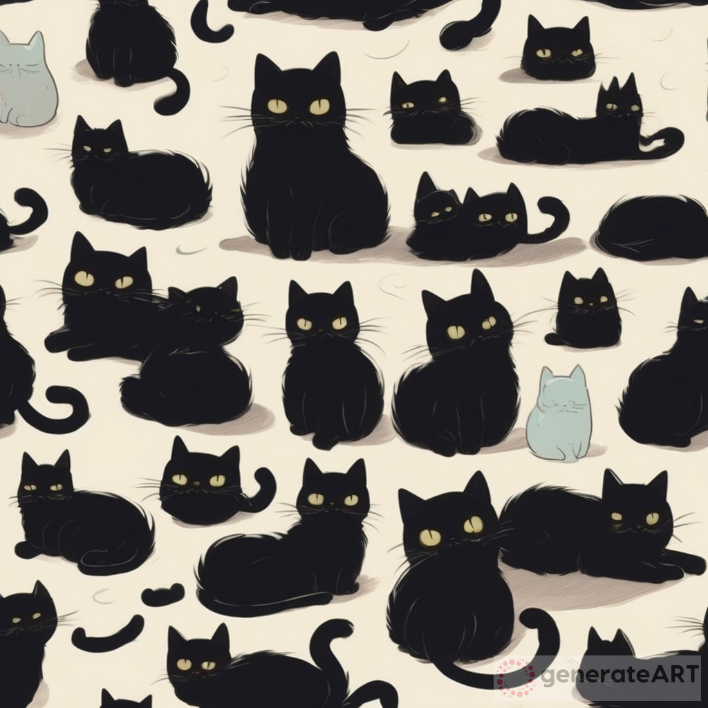 Studio Ghibli Fluffy Cute Black Cat | GenerateArt