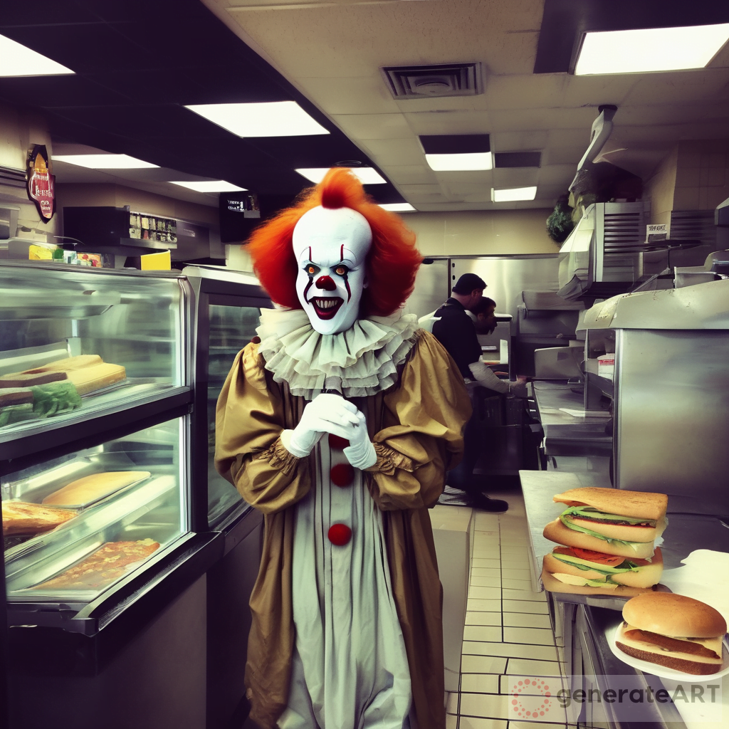 Pennywise the Clown at Subway Sandwich Shop | GenerateArt