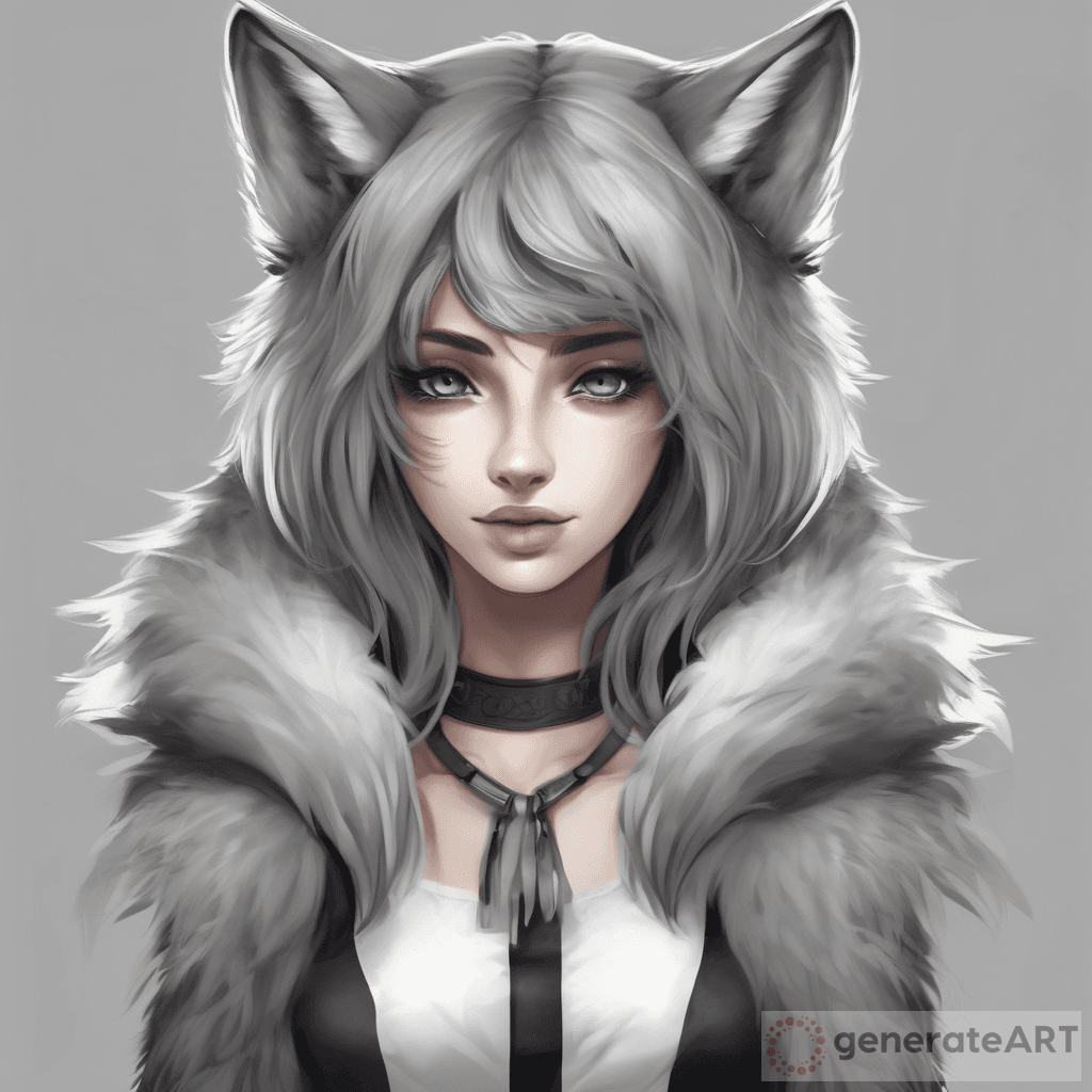 Meet the Enchanting Gray Wolf Girl with an Artistic Twist | GenerateArt