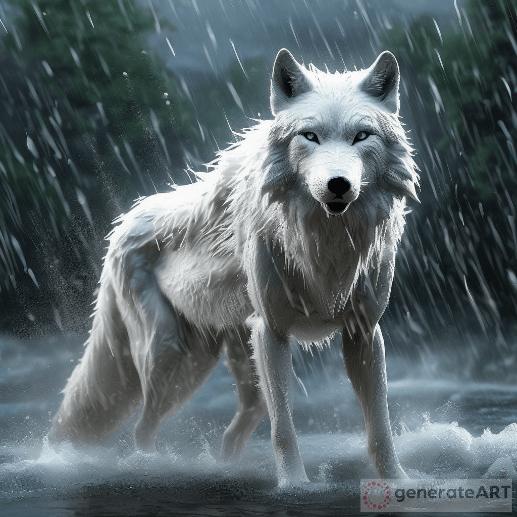 Majestic White Wolf 3D Scene | GenerateArt