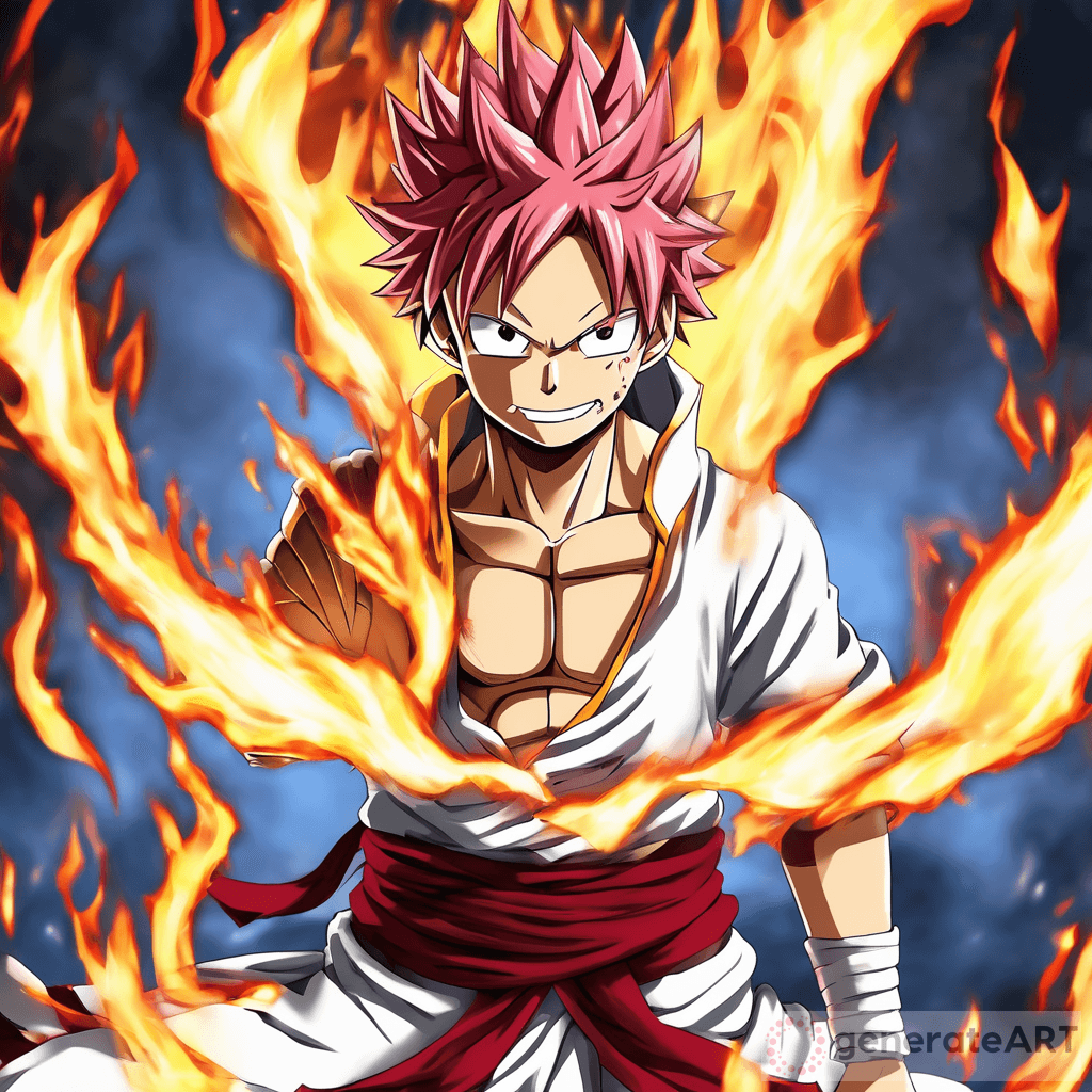 Natsu Dragneel: FairyTail Fire God with White Clothings | GenerateArt