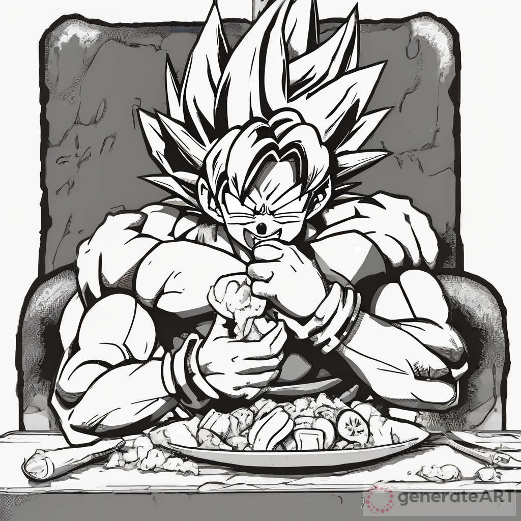 Goku's Saiyan Strength: Eating Banana 