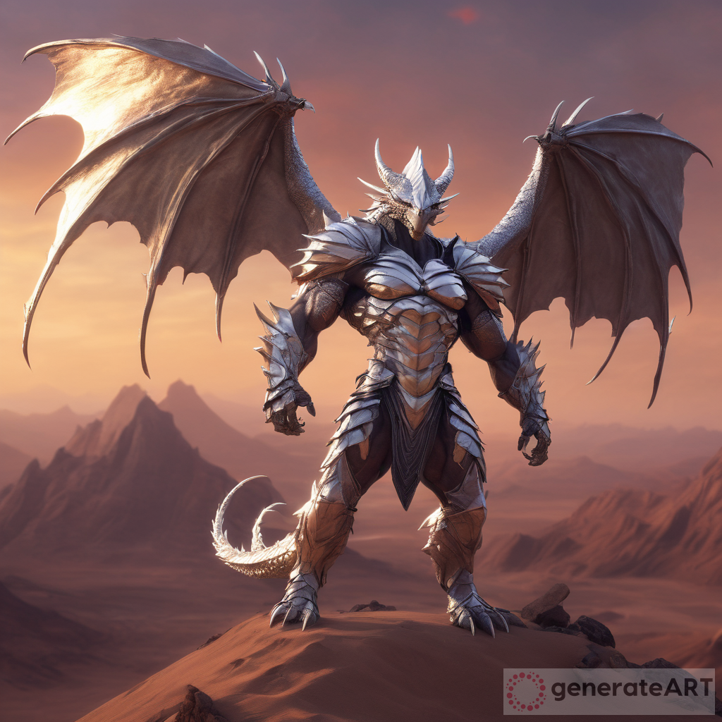 Zephyr: Dragonkin Warrior at Sunrise | GenerateArt