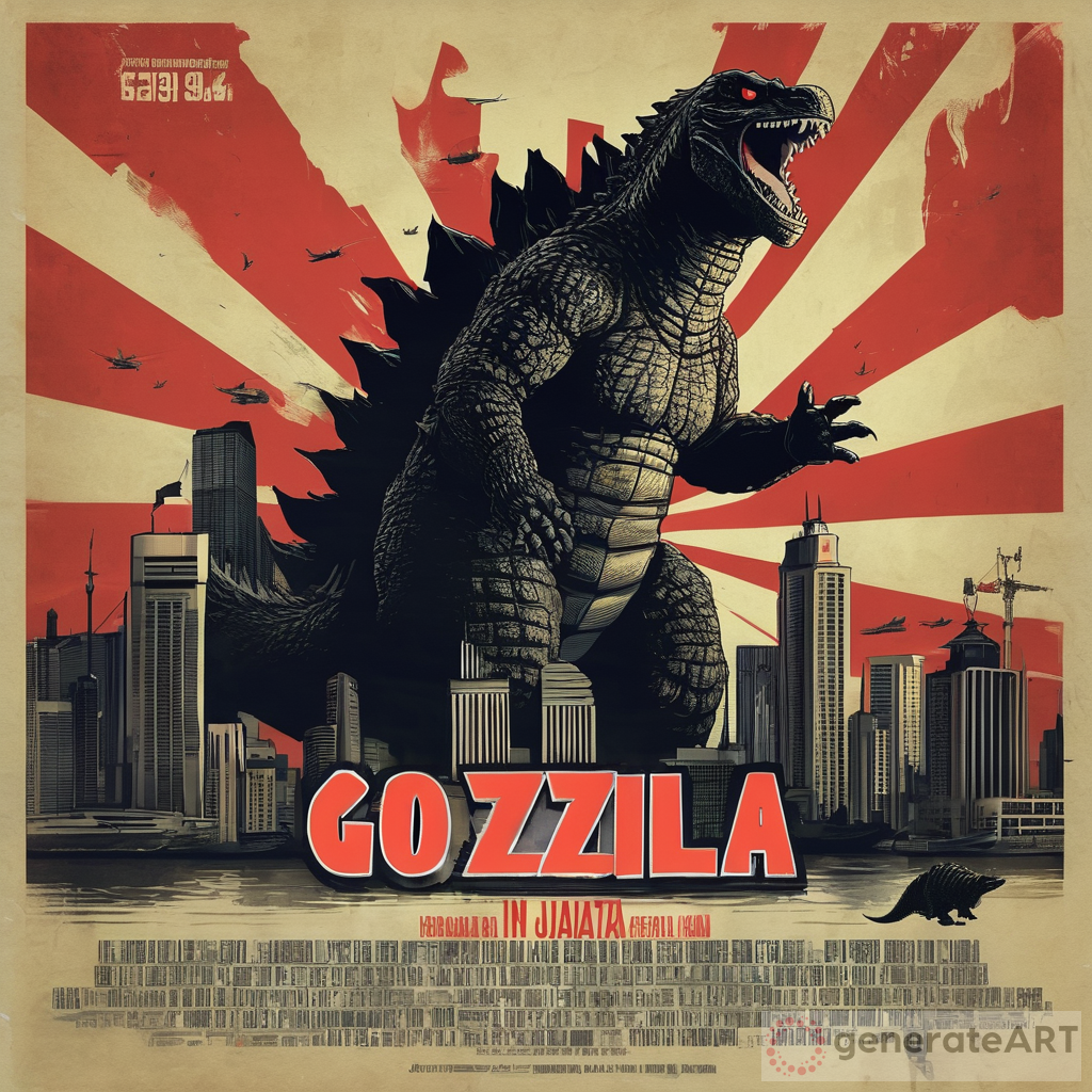 Epic Godzilla in Jakarta Poster | GenerateArt