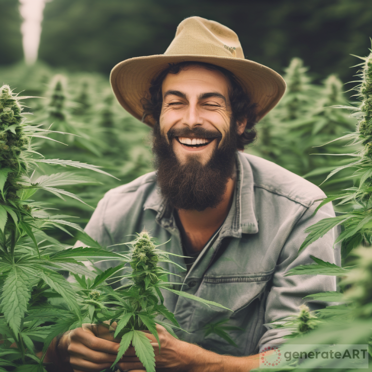 happy cannabis farmer