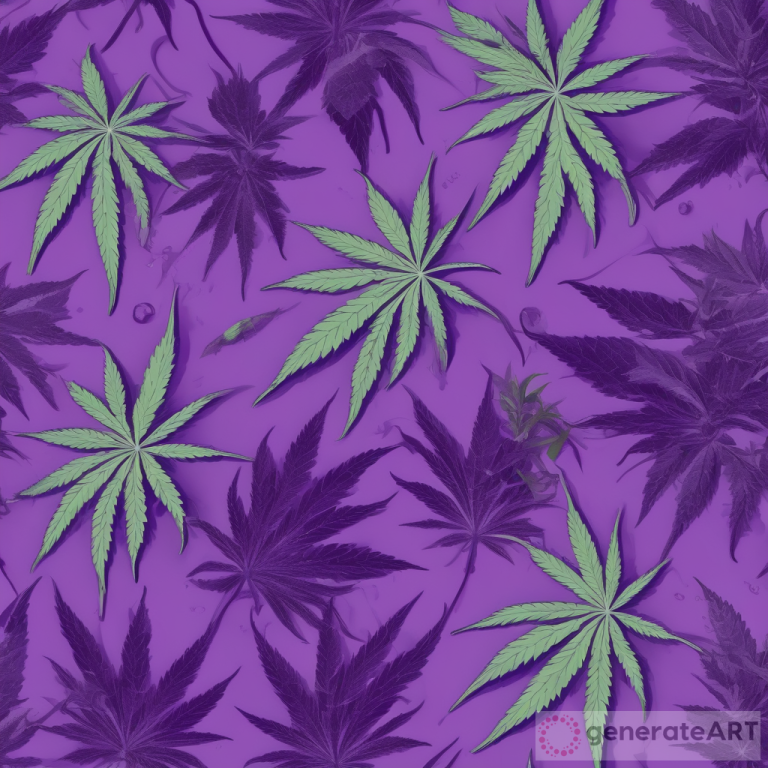 retro summer dream purple details cannabis leaves