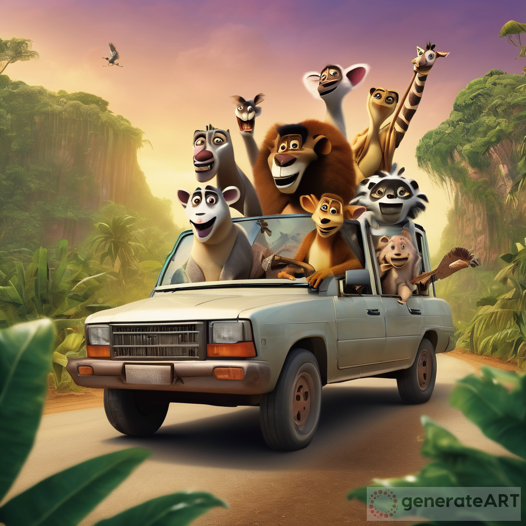 Madagascar Animals Jungle Car Adventure | GenerateArt